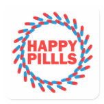 Happy Pills Square Sticker