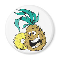 Happy Pineapple Refrigerator Magnet