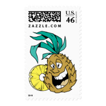 Happy Pineapple Postage Stamp