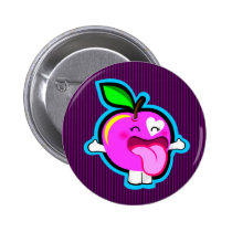 Happy pink apple button buttons