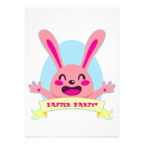 Happy Pink Bunny invitations