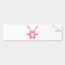 Happy Pink Bunny Bumper Sticker