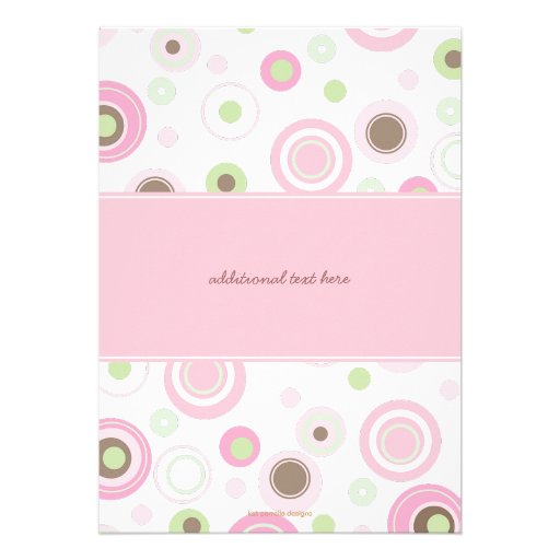 Happy Pink Dots Baby Photo Christening Invitation