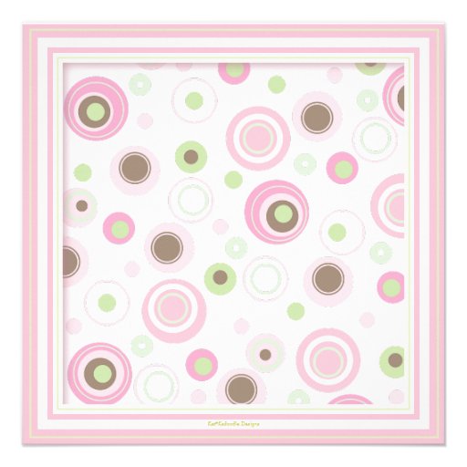 Happy Pink Dots Girl Baby Shower Invitation