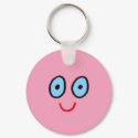happy pink face keychain