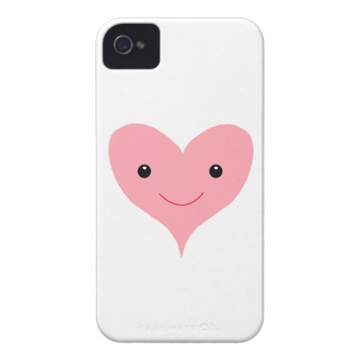 Happy Pink Heart iPhone 4 Cover