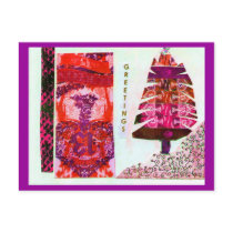 Happy Pink Holiday Collage postcards