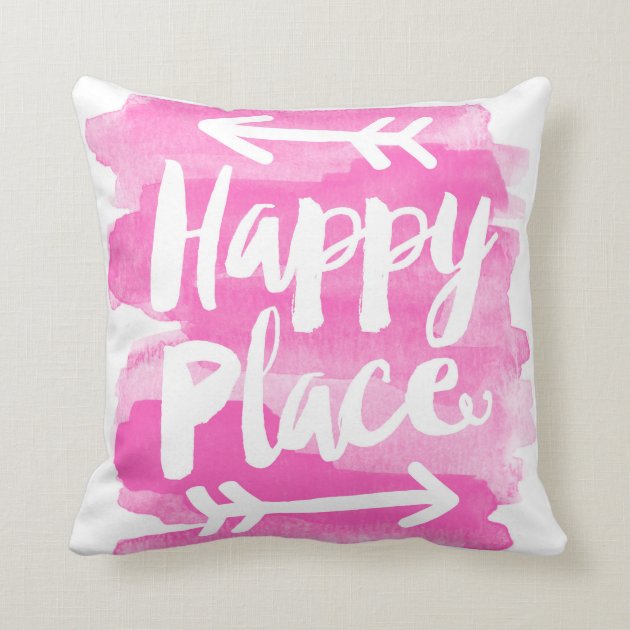 Happy Place - Pink Pillow