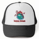 Happy Planet Earth Design hats by fullofNuts Happy Planet Earth Design hats