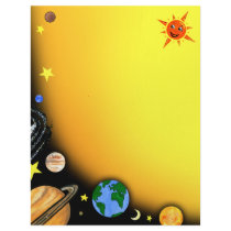 Happy Planets and Space Scene Custom Letterhead