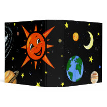 Happy Planets in Outer Space Binder