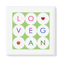 Happy Playful Vegan magnet