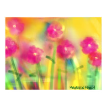 Happy Poppies on Sunshine Yellow Poster