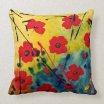 "Happy Poppies" Original Pillow by Linda Powell