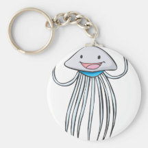 Happy Portuguese Man o War Cartoon Key Chain