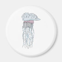 Happy Portuguese Man Of War Marine Invertebrate Fridge Magnets