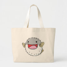Happy Pufferfish Cartoon Bag