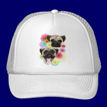 Happy Pug Grouchy Pug-Hat hats