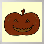 Happy Pumpkin. Dark Colors. Halloween. Print