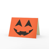 Happy Pumpkin Face Halloween Greeting Card