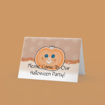 Happy Pumpkin Halloween Invitation cards by Perlyyyy Happy Pumpkin Halloween Invitation cards