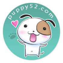 Happy Puppy52 in turquoise stickers