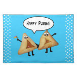 Happy Purim Hamantashen Placemats - Blue