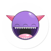 Happy Purple Monster stickers
