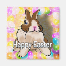 Happy rabbit easter magnets