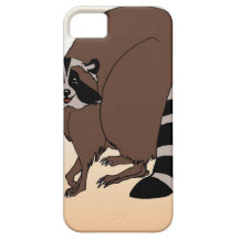 Happy Raccoon On Beige Background iPhone 5 Case
