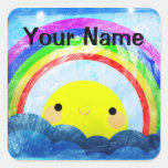 Happy Rainbow Square Sticker
