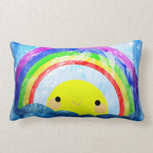 Happy Rainbow Throw Pillows