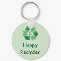 Happy Recycler Cross Stitch Pattern keychains by ingasi Happy Recycler Cross Stitch Pattern keychains