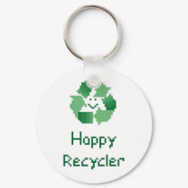 Happy Recycler Keychain by ingasi Happy Recycler Keychain