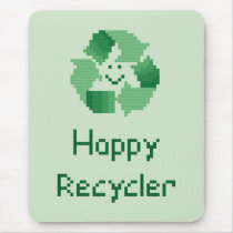 Happy Recycler Mousepad by ingasi Happy Recycler Mousepad