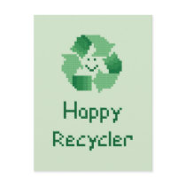 Happy Recycler Postcard by ingasi Happy Recycler Postcard