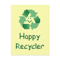 Happy Recycler Postcard by ingasi Happy Recycler Postcard