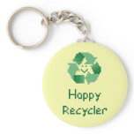 Happy Recycler Yellow Keychain