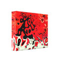 Happy Red Abstract wrappedcanvas