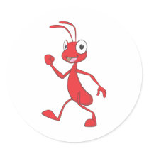 Happy Red Ant Walking stickers