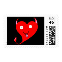 Happy Red Devil Heart Postage Stamps