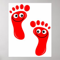 Happy Red Feet Poster