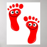 Happy Red Feet Poster