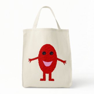 Happy Red Grape Organic Grocery Tote Bag bag