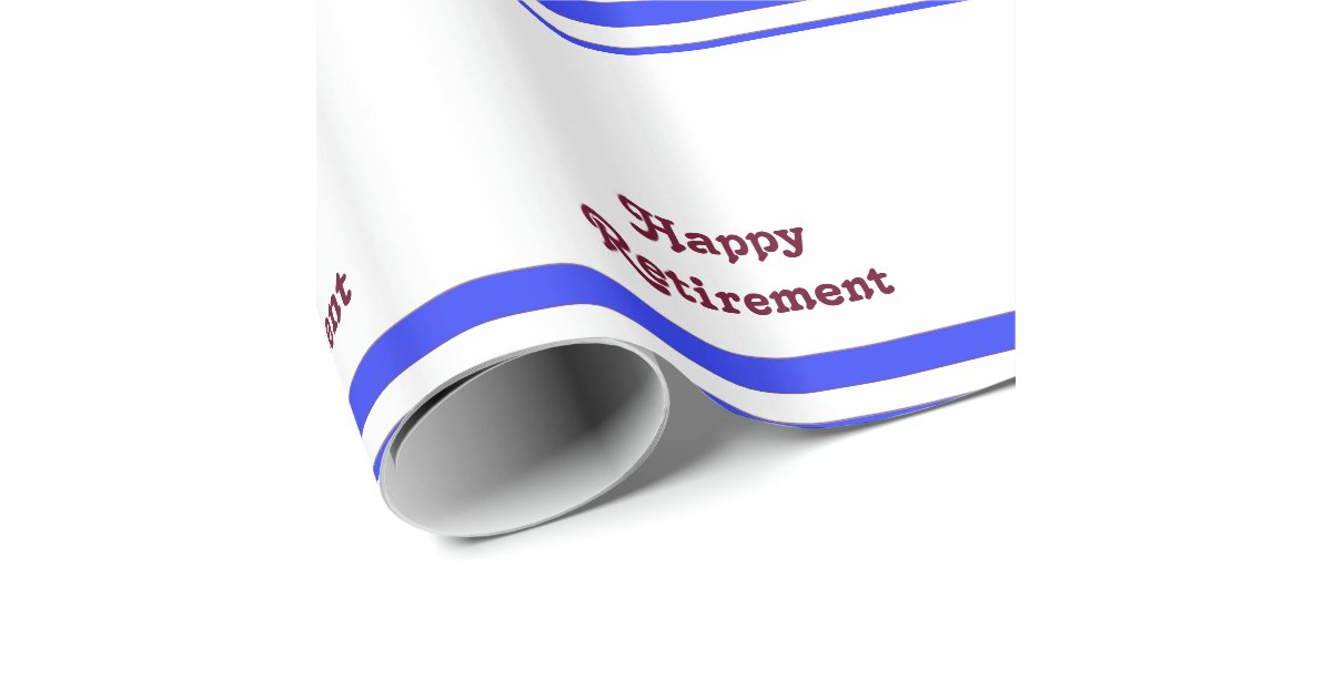 Happy retirement, red stripe, on white gift wrap. wrapping paper Zazzle