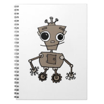 Happy Robot Spiral Notebook