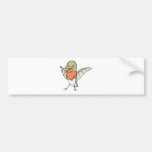 Happy Ruby Throated Hummingbird Cartoon Bumper Stickers