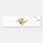 Happy Ruby Throated Hummingbird Cartoon Bumper Stickers