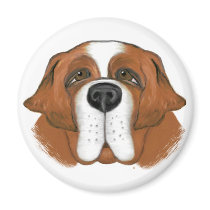 Happy Saint  Bernard magnets