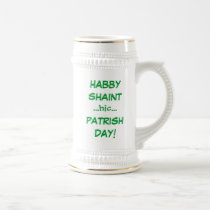 HAPPY SAINT (hic) PATRICK'S DAY BEER STEIN mugs by Swisstoons HAPPY SAINT (hic) PATRICK'S DAY BEER STEIN mugs